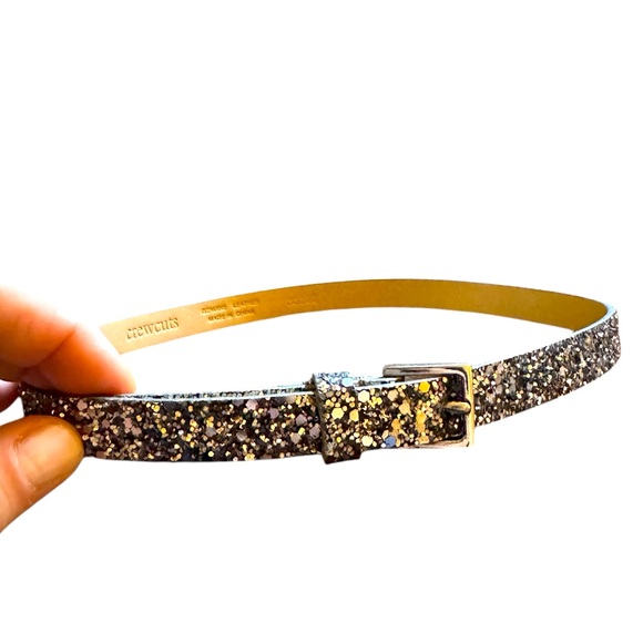 Crewcuts Other - NWOT Crewcuts silver glitter leather sparkle belt with silver hardware.Sz 3T-4T